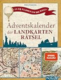 Adventskalender der Landkartenrätsel. In 24 Etappen um die Welt: Logikrätsel mit 24 versiegelten Landkarten I Rätselspaß mit nostalgischen Karten für Erwachsene