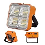 Sinear Wiederaufladbares magnetisches LED-Arbeitslicht, tragbares starkes Arbeitslicht IP54, vier-farbige vier Dimmstufen, rote blaue Farben zur Warnung, Solar-Flutlichter für Camping, Baustelle,