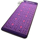 MediCrystal Lila Heizmatte Medium Größe 150x60cm mit Amethyst & Achat Hot Stones - Fern-Infrarot-Wärme - Photonic Red Lights - Einstellbare PEMF 4,8,10,14Hz