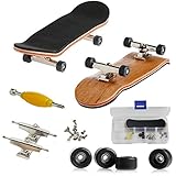 QINIFIFY Mini-Griffbrett, Professionelle Finger Skateboard Ahorn Holz DIY Montage Skateboarding Spielzeug Sport Spiele Kinder (Schwarz)