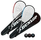 Dunlop Hyper Squashschläger Deluxe Squash-Set, inkl. Schutzhüllen in voller Länge und 3 Squashbällen