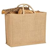 La Cordeline Einkaufstasche, wiederverwendbar, Jute, 29 l, 45 x 21 x 39 cm, Einkaufstasche, Holztasche