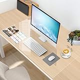 YSWOVUO Schreibtischunterlage Transparent, 120x58x0.15 cm Schreibtischunterlage Durchsichtig, Wasserdichte Schreibtisch unterlage Transparent, PVC-Tischschutz Unterlage für Büro und Zuhause