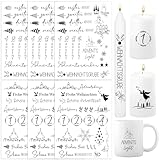 BOFUNX 6pcs Kerzen Tattoofolie Advent Kerzentattoos Folie Weihnachten Advent DIY Kerzensticker für Adventskerzen und Keramik