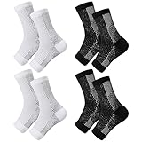 Firtink 4 Paare Tieberg Orthopädische Kompressionssocken,40-44 Fußkompressions-Knöchelstütze Outdoor-Sport-Neuropathische Nano-Socken Für Herren Und Damen