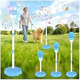Audasi Automatische Seifenblasenmaschine, Wiederaufladbare Seifenblasenmaschine mit Lichtern Musik 47inch einstellbare Höhe bis Bubble Torch Garten Lampe Bubble Maker Maschinen für Hochzeit Party