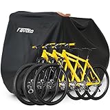 Favoto Fahrradabdeckung Fahrrad Abdeckplane Wasserdicht für 2-3 Fahrräder 210T Oxford-Gewebe Fahrradgarage Fahrrad Plane Schutzhülle Abdeckhaube mit Beutel 200 x 105x 110CM Schwarz