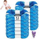 Windeleimer Nachfüllkassetten,12 Stück Wickeleimer Nachfüllfolie Geruchsdichte Eingedickte, Nachfüllkassetten Windelmülleimer Kompatibel mit Angelcare,Tommee Tippee, LitterLocker Windeleimer