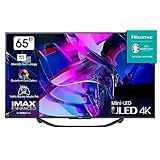 Hisense 65U7KQ 164 cm (65 Zoll) Fernseher 4K Mini LED ULED HDR Smart TV, Quantum Dot, 120Hz, HDMI 2.1, Game Mode Pro, Dolby Vision IQ & Atmos, Bluetooth, Alexa Built-in, Anthrazit [2023], Schwarz