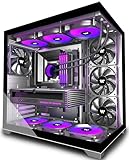 KEDIERS PC Gehäuse - vorinstallierte 4-Lüfter, ATX Mid Tower Gaming Gehäuse, Computergehäuse mit öffnendem Seitenteil aus gehärtetem Glas Schwarz K4