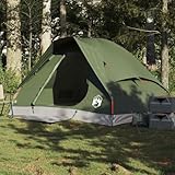 Kuppel-Campingzelt mit Wasserdichtem 185T Polyester, Abnehmbares Überzelt, Ideal für 2 Personen, Tunnelzelt, Camping Zelt, Familienzelt, Gartenzelt, Olivgrün, 220 x 156 x 123 cm