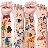 20 Blätter Tiere Kinder Temporäre Tattoos zum Aufkleben...