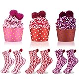 Swiecedon Geschenk für Frauen Kuschelsocken Damen, 3 Paar Lustige Socken Valentinstag Geschenkideen DIY Bequeme Warme Flauschige Haussocken Muttertag Geschen für Mädchen Freundin Schwester Mama