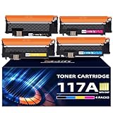 117A Toner / Kompatibel für HP 117A Toner Set / für Color Laser MFP 178nwg 179fwg 150nw 178nw 179fnw Tonerkartusche / W2070A W2071A W2072A W2073A / 117A Schwarz Cyan Gelb Magenta