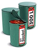 3x Gartenabfallsack 300 Liter Mit Deckel - Laubsack Mit 4...