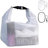 ZenyTra 3-teiliges Set Kosmetiktasche (XXL + 2 kleine) - wasserdichte, transparente TSA-Kulturbeutel für Handgepäck, Reise, Bad, Duschbeutel (Weiß)