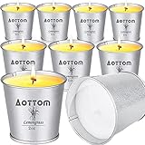 Aottom Citronella Kerze Outdoors,Zitronen Kerzen Natürliche Sojawachs Zitronengras Duft Kerzen Outdoor 12Std x 9 Candle für Garten,Picknick,Camping,Terrasse