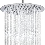 30cm Regenbrause, Markcco Kreisförmiger Hochdruck Duschkopf aus Edelstahl 304, komfortables Duscherlebnis auch bei niedrigem Wasserdruck, installierbar an der Wand oder Decke (30cm, Chrom)
