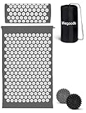 LifeGoods Akupressurmatte Mit Kissen - Akkupressmatte - Akkupressurmatte+ - Akupressur Matte - Akupunktur Matte - Massagematte - Rücken - Stachelmatte - Fakirmatte - Nagelmatte - Acupressure Mat