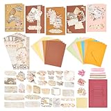 AHANDMAKER Handgefertigte DIY-Grußkarten-Sets, 15 leere Karte, 15 bunte Umschläge, DIY-Grußkarten-Bastelset, Machen Sie Ihre Eigenen Karten Zum Lehrertag, Erntedankfest, Weihnachten, Geburtstag