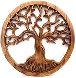 Trintura Lebensbaum Holz 20 cm Wandbild Akazien Holz Baum des Lebens Geschenkidee Wanddeko Wanddekoration Deko Tree of Life Wooden Wall Decoration Family Wall Art