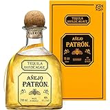 PATRÓN Añejo Premium-Tequila aus 100 % besten blauen Weber-Agaven, in Mexiko in kleinen Chargen handdestilliert, über 12 Monate im Eichenfass gelagert, perfekt für Margaritas, 40% Vol., 70 cl/700 ml