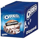 OREO Crunchies Dipped – Knusprige Mini-Kakaokekse mit Crèmefüllung mit Vanillegeschmack, umhüllt von zarter Milchschokolade – 8 x 110g