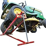 VOUNOT Rasenmäherheber, Rasenmäher Jack, Teleskop Garten Rasenmäher Lifter, Hebevorrichtung 400KG für Mäher-Traktor, Teleskopversion für 30% Speichereinsparung, Rot Rasenmäher, 4 Stück