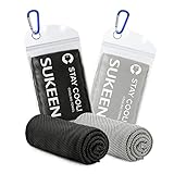 Sueken Kühlhandtuch 2 Stück (101.6x30.5 cm), Kühlendes Fitness-Handtuch für Hals und Gesicht