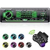 CENXINY Autoradio mit Bluetooth Freisprecheinrichtung, 7 Farben Licht Einstellbar 1 Din Autoradio Bluetooth mit USB*2/AUX/TF, MP3 Player/FM Autoradio Radio mit Bass