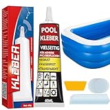 HuakChai Pool Reparaturset, Pooll Flicken Wasserdicht, Poolfolie Reparaturset, Poo Kleber für Schnelle Reparaturen von Aufblasartikeln, Umfassen Aufblasbarer Pools, Schwimmringe, Schlauchboot usw