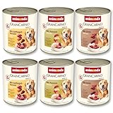 animonda GranCarno Adult Deftige Variation (6 x 800 g), Hundenassfutter für ausgewachsene Tiere, Nassfutter für Hunde mit 100% frischen, fleischlichen Zutaten, Hundefutter ohne Getreide