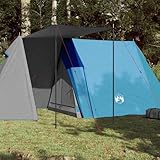 Homgoday Campingzelt 3 Personen Familienzelt Modern Schutzzelt Gruppenzelt Festivalzelt Gartenzelt Zelt für Camping Reise Trekking Garten Blau 465x220x170 cm 185T TAFT