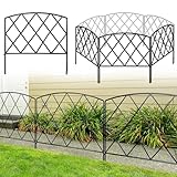 Thealyn Dekorativer Gartenzaun aus Metall, 61 cm breit x 61 cm hoch (5 Paneele, Gesamtlänge: 3 m), Metallbordüre, Klappzaun, Landschaftszaun für Blumenbeet, Bäume, Tierbarriere