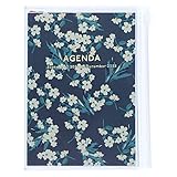 MARK'S 2021/2022 Taschenkalender A6 vertikal, Flower Pattern, Navy: Von September 2021 bis Dezember 2022