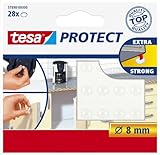 Tesa Protect Lärmstopper, rund, Ø8mm, transparent, 28 Stück