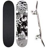 WeSkate Standard-Skateboards für Kinder, 31 x 7.88 cm, komplettes Skateboard für Jungen, 7-lagiges kanadisches Ahorn, Double Kick Concave Cruiser Trick Skate Board für Anfänger Jugendliche Erwachsene