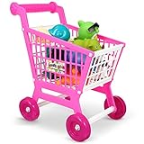 Toyvian 1 Stücke Spielzeug Einkaufswagen Mini Supermarkt Wagen Kinder Spielzeug Einkaufswagen Vortäuschen Spielen Einkaufswagen Für Kinder Geschenke (Rosa)