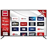 RCA iRV55H3 4K Fernseher 55 Zoll (140 cm) Smart TV mit HDR, Netflix, Prime Video, Rakuten TV, DAZN, Disney+, YouTube, UVM, WiFi, Sprachsteuerungs, Triple-Tuner DVB-T2 / S2 / C, Dolby Audio