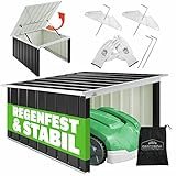 Gardebruk® Mähroboter Garage Pultdach Metall 89x90x54cm Wetterbeständig Dach klappbar 4X Erdanker Carport Rasen Anthrazit