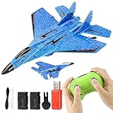 Liamostee RC Flugzeug 2.4GHz Ferngesteuerter, 2CH Rc Flugzeug RTF für Anfänger erngesteuertes F lugzeug mit LED-Licht F lugzeug Spielzeug Modellflugzeug mit für Anfänger Kinder Erwachsene (Blau)