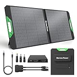 Borrow Power 100 W tragbares Solarmodul-Set für Zuhause, faltbares Solarpanel mit 2 USB- und DC-Ausgängen, kompatibel mit Smartphone, Laptop-Generatoren, Kraftstation, Camping…