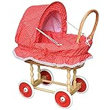 FORYOURPROTECTION Puppenwagen aus Weide Holz Weidenwagen Kinderwagen Weidenpuppenwagen Handarbeit