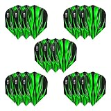 Harrows Fire Dart Flights, 5 x Sets Darts Flights (15 Flights insgesamt) I 100 Mikron Dart Flights I Premium Extra Strong Made in UK I Professionelles Dartzubehör I Grüne Dart-Flights