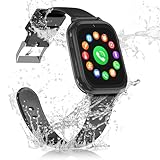 Smartwatch Kinder, 4G GPS Uhr Kinder Smartwatch mit GPS mit SIM WiFi Videoanruf SOS Schulmodus Kamera IP68 Wasserdichte Spiele Voice Chat Handy Wecker, Kinderuhr Geschenke für Mädchen Jungen Student