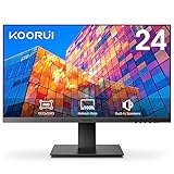 KOORUI Monitor 24 Zoll mit Lautsprecher, IPS PC Monitor, Rahmenlos Bildschirm, FHD 1080P, HDMI 1.4 (100Hz) & VGA(60Hz), VESA 75 x 75 mm, Adpitive Sync, Eye Care