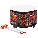 Floor Tom Trommel Bongo Trommel mit 2 Schlägeln 10 Zoll Kinder Percussion Bongo Trommel Jungen & Mädchen Geburtstagsgeschenk Bodentrommel