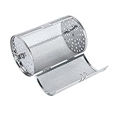 Kitchnexus Edelstahl Grillkorb Ofen Rotisserie Grill Korb Bratenkorb Bakeware BBQ Heißluft Tumbler Korb 22 * 12CM, Silber