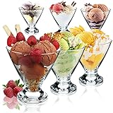 KADAX Eisbecher Glas Set, Eisschalen, Dessertgläser mit Fuß, Eisgläser, Dessertschalen für Eiscreme, Desserts, Obst, Vorspeise, Cocktails, Dessertgläser, Eiscremegläser (6, 460 ml)
