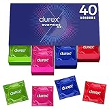 Durex Surprise Me Kondome in stylischer Box - Extra Vielfalt, praktisch & diskret verpackt - für zuverlässigen Schutz mit einem angenehmen Geruch - Großpackung- 40er (1 x 40 Stück)